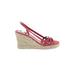 Montego Bay Club Wedges: Red Solid Shoes - Women's Size 6 1/2 - Open Toe