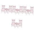 BESTonZON 12 Pcs Mini Wrought Iron Table and Chairs Pink Table Mini Toy Dining Table Accessories Fairy Gardens Table Miniature House Furniture Chair Pink Mini Table Doll House Small House