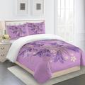 Single Duvet Cover Set Purple Flowers Duvet Sets Soft Bedding Microfiber Fluffy Duvet Cover Easy Care,Bedroom Quilt Cover Set,Duvet Set Boys,Duvet Covers Girls