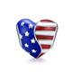 Bracelet Charm Bead Heart-Shaped Flag DIY Charm 925 Sterling Silver Fits Pandora Bracelet Necklace, European Charms Bracelet