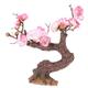 2pcs Micro Landscape Plants Faux Plants Indoor Japanese Red Maple Tree Greenery Decor Artificial Potted Tree Work Desk Decor Mini Faux Bonsai Resin Pink Desktop Adornments Train (Color : Pinkx2pcs,