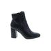 Mia Ankle Boots: Black Print Shoes - Women's Size 7 1/2 - Almond Toe