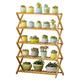 Flower Stand Indoor - 5 Tier Foldable Bamboo Ladder Shelf Multifunctional Wooden Tiered Tall Plant Stand Display Plant Flower Stand Utility Storage Shelf, For Gardens Balconies And Patio