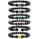 6PCS Unisex Stone Stretch Bracelet Set: Fashionable 8mm Bead Bracelets