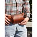 Leather Fanny Pack Men Personalized Everyday Convenient Shoulder Bag Money Black Leather Belt Travel Case