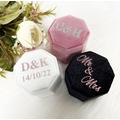 Velvet Ring Box Personalised | Wedding Rings Custom Jewellery Box, Engagement Bearer, Mrs. Mr. Octagon