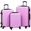 WELLIKEA Hardcase Trolley Set 3 pcs Pink ABS