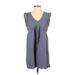 Knox Rose Casual Dress - Mini V Neck Sleeveless: Blue Dresses - Women's Size Small