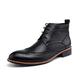 HJGTTTBN Leather shoes men Men's Leather Boots British Style Men Boot Shoes Men's Casual Boots Brogue Design Ankle Boots for Men (Color : Schwarz, Size : 10)