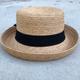 Boater Hat, Straw Up Brim Flat Top Hat For Women, Stylish With Bow, Natural Straw Upturn