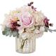 XTZYGLFD artificial flower with pot Orchid Artificial Flowers with Vase Mini Silk Rose Cloth Artificial Flower Fake Flower Potted for Living Room,Wedding Orchid (A) beautiful scenery