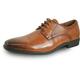 bravo! Men Dress Shoe King Classic Lace-up Oxford Plain or Cap Toe or Wingtip Leather Sock Medium and Wide Width Size from 6 to 18 Black Brown Cognac Blue Purple Red, Cognac 7, 18 Wide