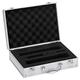 Toyvian Microphone Storage Box Metal Mic Case Wireless Mic System Case Mic System Storage Case Wireless Mic Holder Metal Toolbox Portable Tool Chest Mic Stand Suitcase Large Size Aluminum