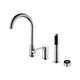 CAFIEDR Bathtub Faucet 360° Rotation Tub Filler Faucet with Digital Display Bath Mixer Tap Brass Deck-Mounted Bathtub Tap Single Handle 4 Holes Tub and Shower Faucet,Chrome (Chrome A)