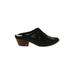 Me Too Mule/Clog: Slip-on Chunky Heel Bohemian Black Print Shoes - Women's Size 7 1/2 - Almond Toe