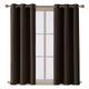 APEX FURNISHINGS Dim Out Eyelet Curtain 2 panel 90x54 Inches Brown – Soft Thermal Blackout Curtains for Bedroom Living Room with Tie Backs