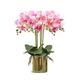 SmPinnaA Artificial Flowers for Decoration Artificial Orchid, Faux Phalaenopsis Pu Flower Fake Orchid Flowers Plant with Ceramic Vase for Home Office Party Table Decor Artificial Flowers Plants