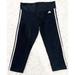 Adidas Pants & Jumpsuits | Adidas Cropped Capri Pants Leggings Women L Black 3 Stripes Climalite Polyester | Color: Black | Size: L
