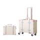 BLBTEDUAMDE Travel Suitcase On Wheels Set Retro 18 Inch Trolley Luggage Bag Women Carry On Luggage Handbag Travel Bag (Color : White Set, Size : 18 inch Set)