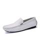 HJGTTTBN Leather Shoes Men Shoes Brand Crocodile Leather Loafers Men Slip on Boat Shoes (Color : White, Size : 12.5)