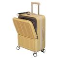BLBTEDUAMDE Cute Luggage Female Small Lightweight Multifunctional Suitcases Travel Password Leather Travel Bag On Wheels (Color : Beige, Size : 26")