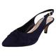 Van Dal Ladies Sling-Back Shoes Lea - Midnight Suede Leather - UK Size 4E - EU Size 37 - US Size 6