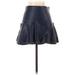 Zara Basic Faux Leather Skirt: Blue Bottoms - Women's Size X-Small