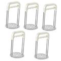 TOPBATHY 5pcs Potato Masher Fruit Press Fruit Masher Metal Wire Masher Potato Tools Kitchen Tools Garlic Hand Press Hand Masher Hand Tool Home Tools White Stainless Steel Baby Ginger Food