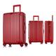 ZNBO 20 inch Carry on Suitcase Aluminum Luggage,Trolley PC Trolley Hardside Spinner Luggage Double TSA Locks, Zipperless Luggage Hegent,Red,20