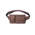 HJGTTTBN Fanny Pack Genuine Leather Waist Packs Men Belt Bag Phone Bags Travel Waist Pack Male Bag Leather (Color : Red Coffee)