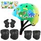 Kids Helmet for 3-8 ys Boys Bike Helmets Lightweight Dinosaur Multi-Sports Helmet Safety Protection Gear for Cycling Skateboard Scooter,Yellow Green