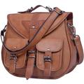 Women's 13-inch Genuine Leather Crossbody Bag - Leather Satchel Bags for Women Large Vintage Brown Messenger Handbag Perfect for Everyday Use, (Brown)