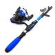 Reel Combos Telescopic Fishing Rod and Mini Spinning Reel Fishing Rod Kits Freshwater Travel Fishing Tackle Set Fishing Gear Set (Blue Rod With Reel 1.5m)
