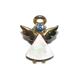 Vintage Gold Tone, Blue Rhinestone & Mother Of Pearl Angel Lapel Pin
