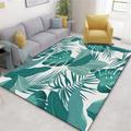 Xiaosua Large Rugs For Bedrooms Green Simple Large Leaves Dense Pattern Square Rugs 180X250CM Floor Rugs Living Room Large Green