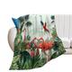 COALHO Rustic Forest Wildlife Throw Sofa Couch Fluffy Warm Blanket Abstract Pink Watercolor Tropical Jungle Wildlife Flamingo Parrot Blanket Bed Plush Throw Flannel Throw-150W×200L CM