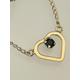 1979 9 Carat Yellow Gold & Sapphire Heart Pendant Curb Chain Necklace 19 1/4