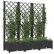 Kavolet Plant Pot with Trellis, Plant Pot with Trellis, Flower Pot, Garden Trellis, Flower Pot, Flower Box, Trellis, Black, 120 x 40 x 121.5 cm, PP