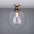Riad Clear Glass Globe Flush Ceiling Light 30cm