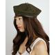 Green Beret Punk Vert With Piercing. Punk Style Beret. Designer Beret, Green Color, Soft Cotton. Autumn Winter Hat