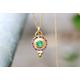 Gold Necklace For Women, Solid Necklace, Multi Gemstone Boho Rose White Antique