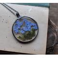 Pressed Flower, Forget Me Not, Me Necklace, Forget-Me-Not Flower, Flowers Necklace, Free Shipping, Cottagecore