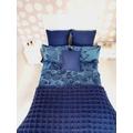 Dolls House Navy Floral 7 Piece Set, Double Bedding, Pretty Navy Flowers, 12Th Scale Miniature Bed Set | Bd37