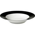 Suppenteller VAN WELL "Vario" Speiseteller Gr. 21,5 cm, schwarz-weiß (schwarz, weiß) Speiseteller Porzellan, spülmaschinen- und mikrowellengeeignet, Ø 21,5 cm