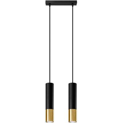 SOLLUX LIGHTING Hängeleuchte "LOOPEZ", schwarz (schwarz, golden), H: 90cm, Lampen, Slush -Einstellung