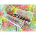 2 X Artists Storage Boxes - Paintbrushes/Pens/Pencils/Paint/Brushes Art/Craft Pencil Case Hinged Lid Hanging Tab