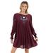 Free People Dresses | Free People Womens Mohave A-Line Embroidered Babydoll Dress In Plum. Sz M | Color: Red | Size: M