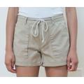 Khaki High Waisted Shorts | 80S Waist Tan Camp 26 Inch Small Preppy Short