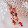 Pink Earrings, Red Christmas Jewelry, Stocking Stuffer, Holiday Dangle Boho Gold Filled Earrings