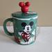 Disney Dining | Disney Mickey Mouse Christmas Holiday Coffee Mug Cup With Ornament Lid Disney | Color: Green | Size: Os